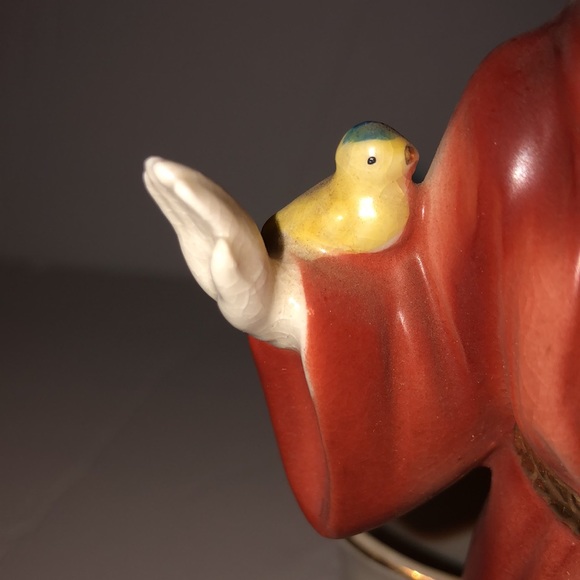 Vintage St. Francis of Assisi Glazed Porcelain Planter 8.5” Tall - Picture 8 of 12